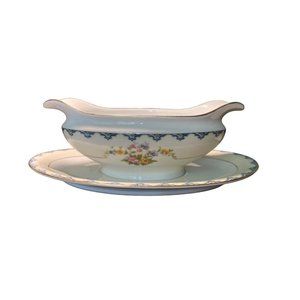 VINTAGE NORITAKE ATHLONE GRAVY BOAT WITH UNDERPLATE
